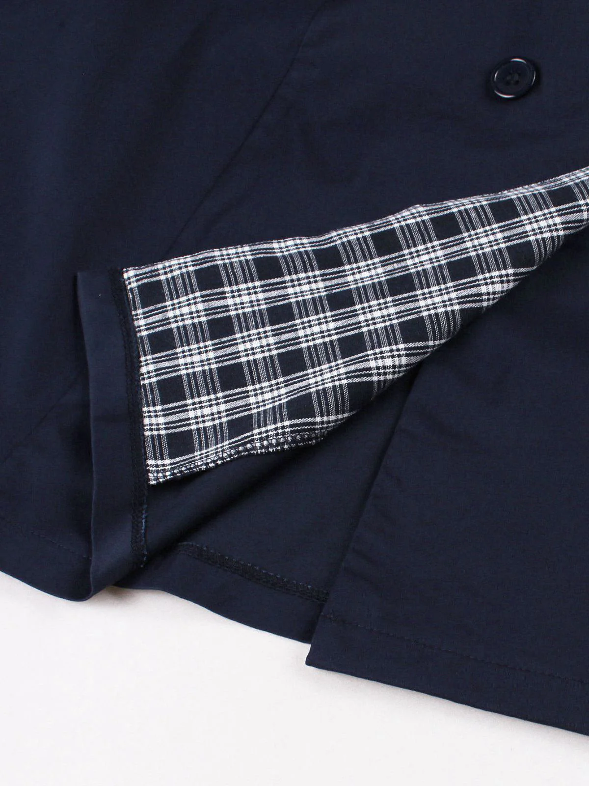Blau 1950er Zweireihig Plaid Revers Gürtel Kleid - Image 5
