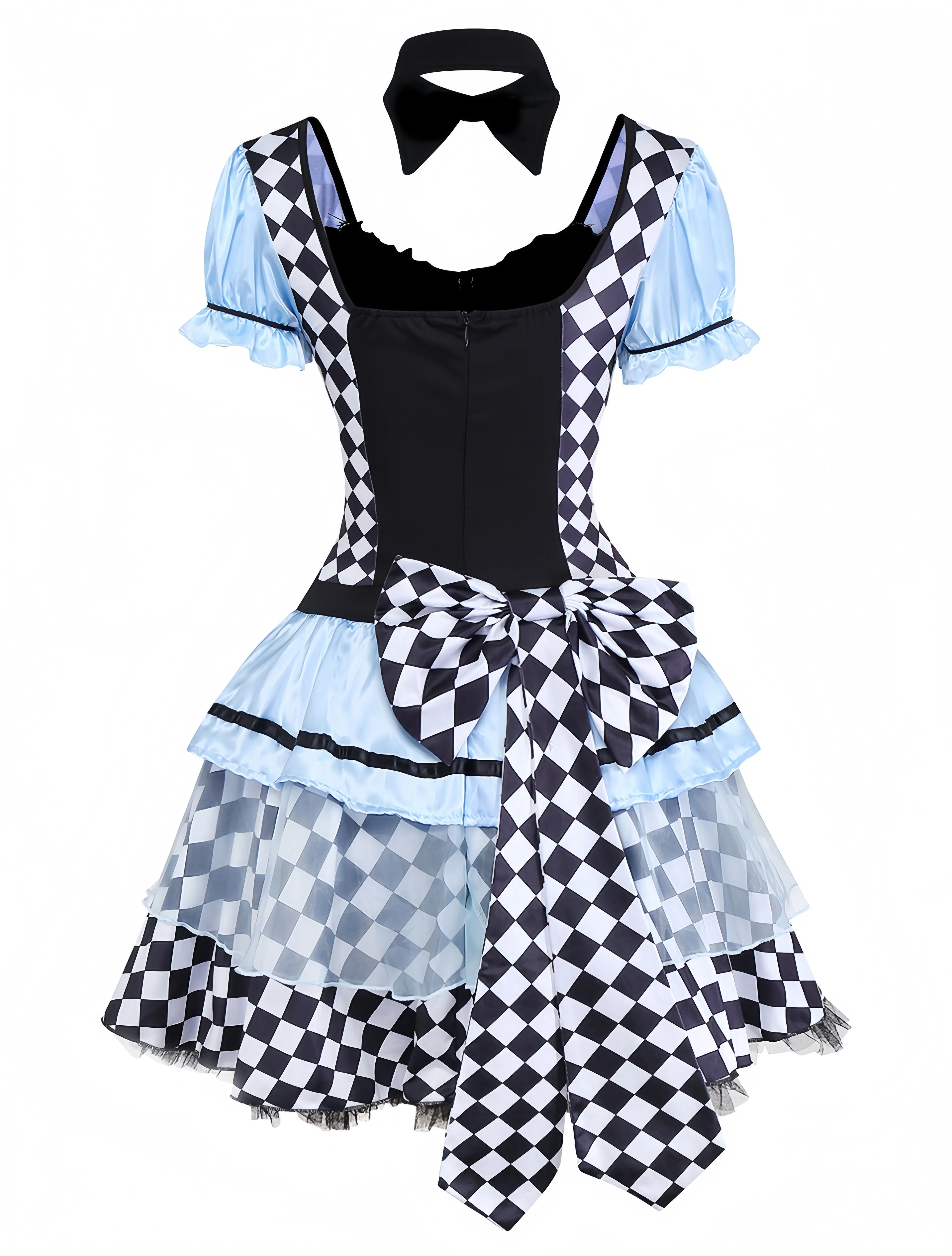 Blau 1960er Alice Puffärmel Apron Kleid - Image 2