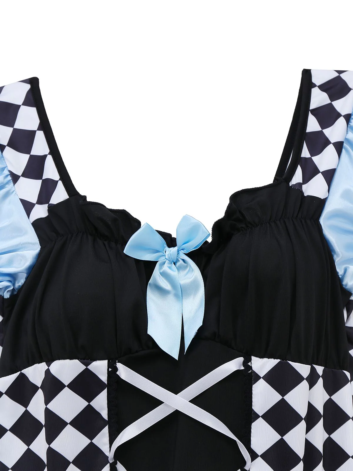 Blau 1960er Alice Puffärmel Apron Kleid - Image 4