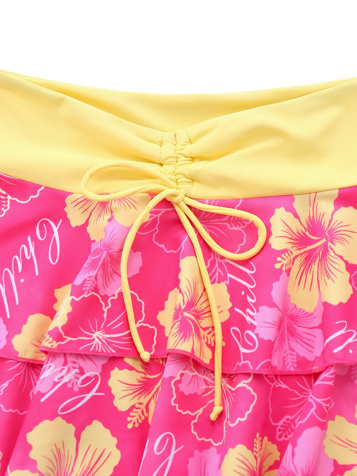 Braun 1960er Blumen Druck Bindefront Geschichtet Bikini Set - Image 6