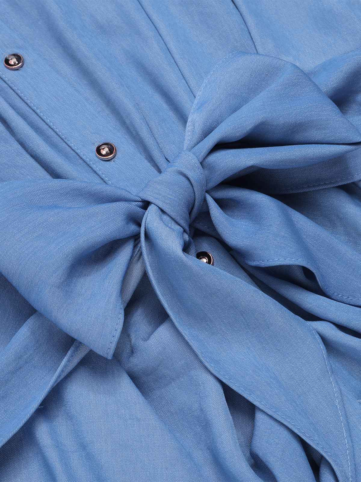 Blau 1960er Dolman-Ärmel Tencel Denim Hemd Kleid - Image 4
