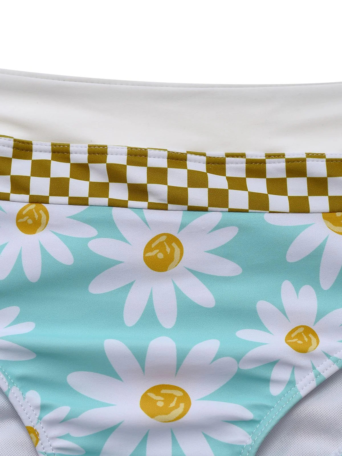 Blau 1960er Gänseblümchen Check Tankini Set - Image 5