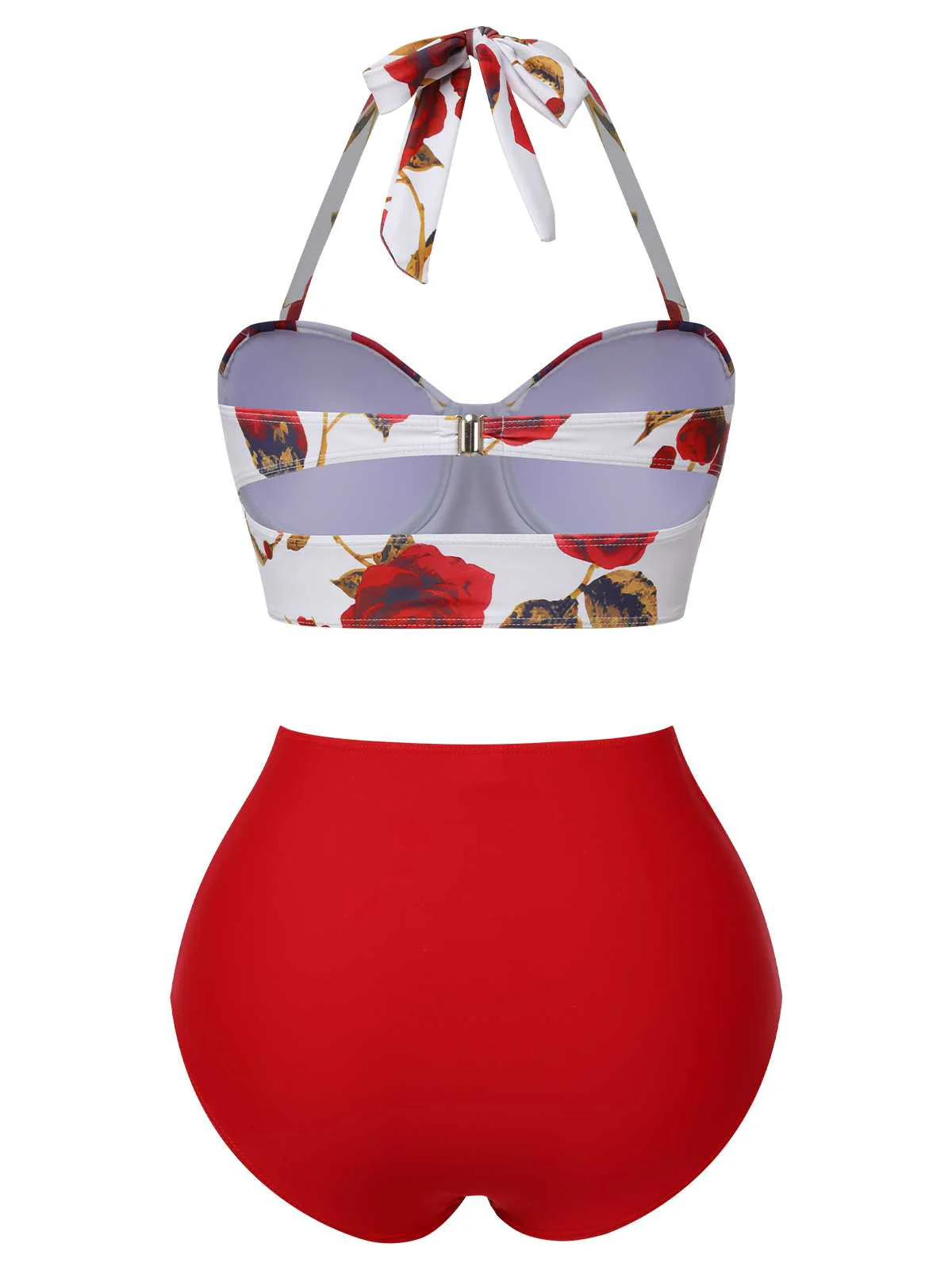 Rot 1940er Halter Roses Badeanzug - Image 6