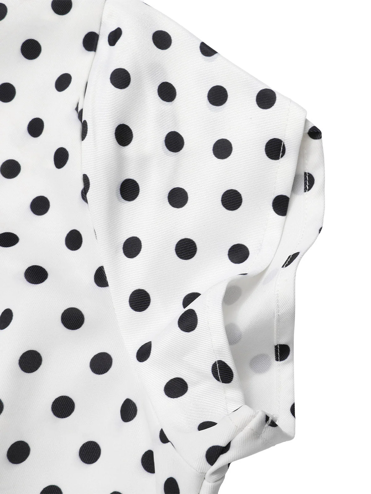 Blau 1960er Hemdkragen Polka Dots Patchwork Kleid - Image 7