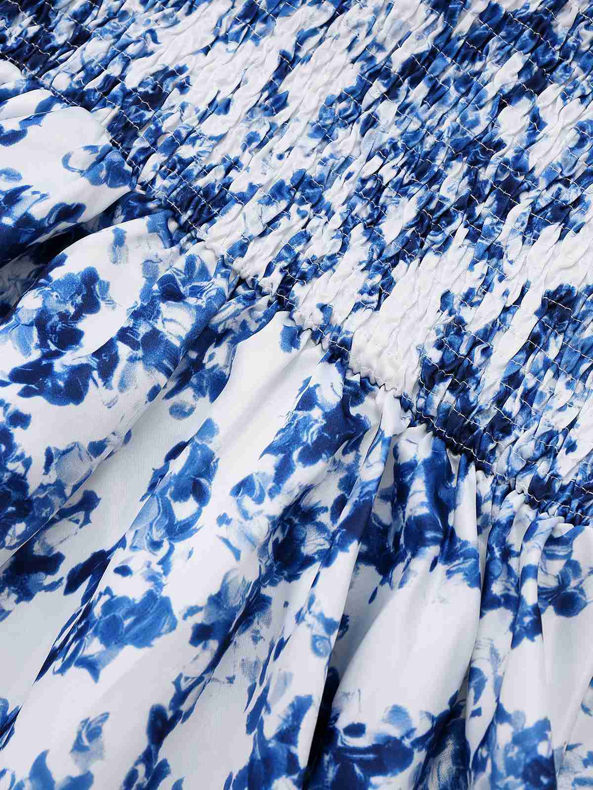 Blau 1960er Schulterkrawatte Blumen Skater Kleid - Image 6