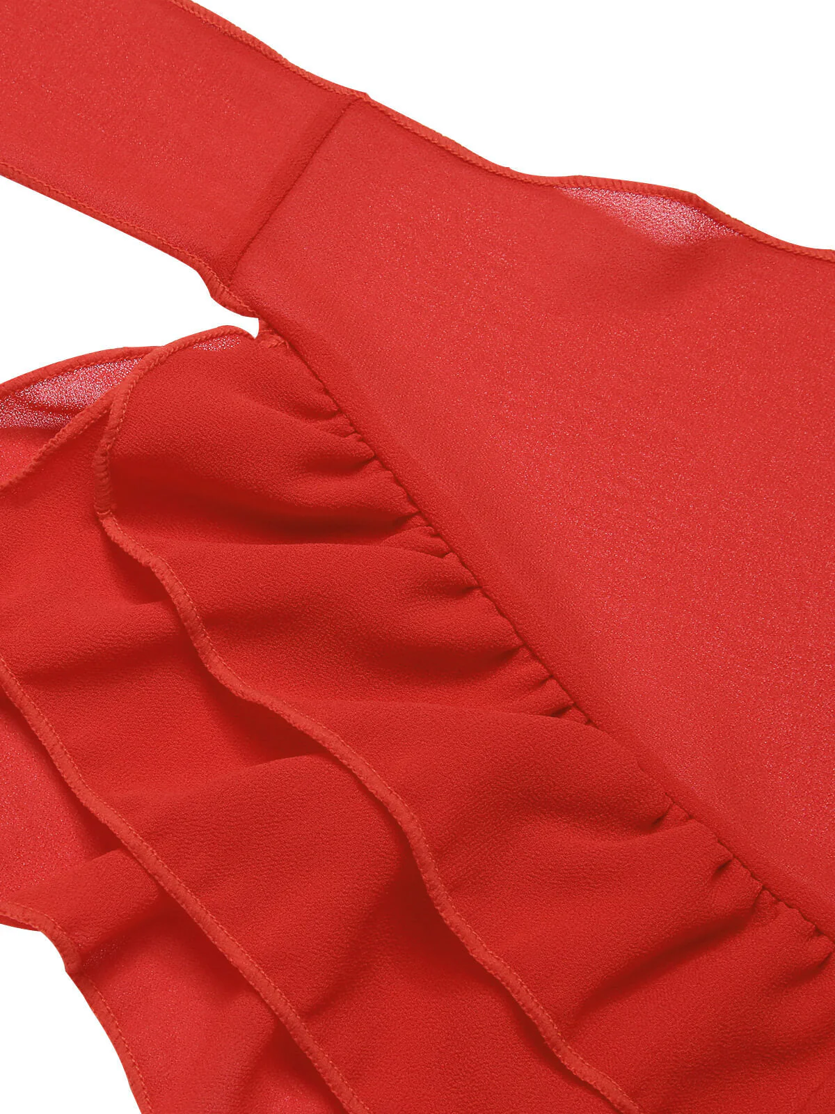 Rot 1960er Solide Chiffon Rock Cover-Up - Image 5