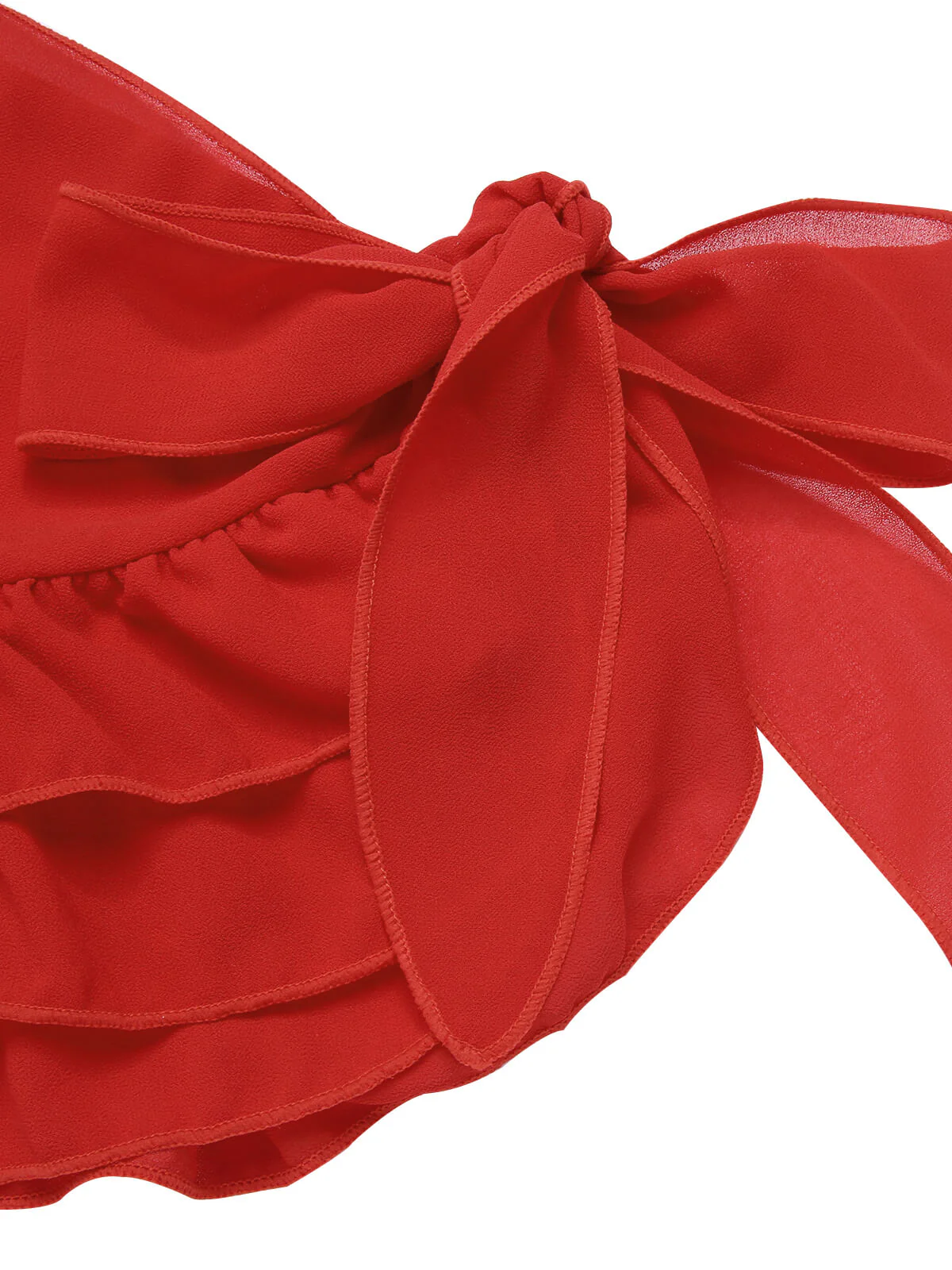 Rot 1960er Solide Chiffon Rock Cover-Up - Image 6