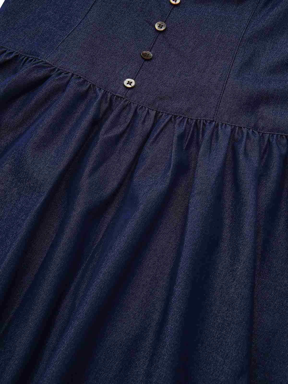 Blau 1960er Spaghetti Träger Gerafft Mini Kleid - Image 8