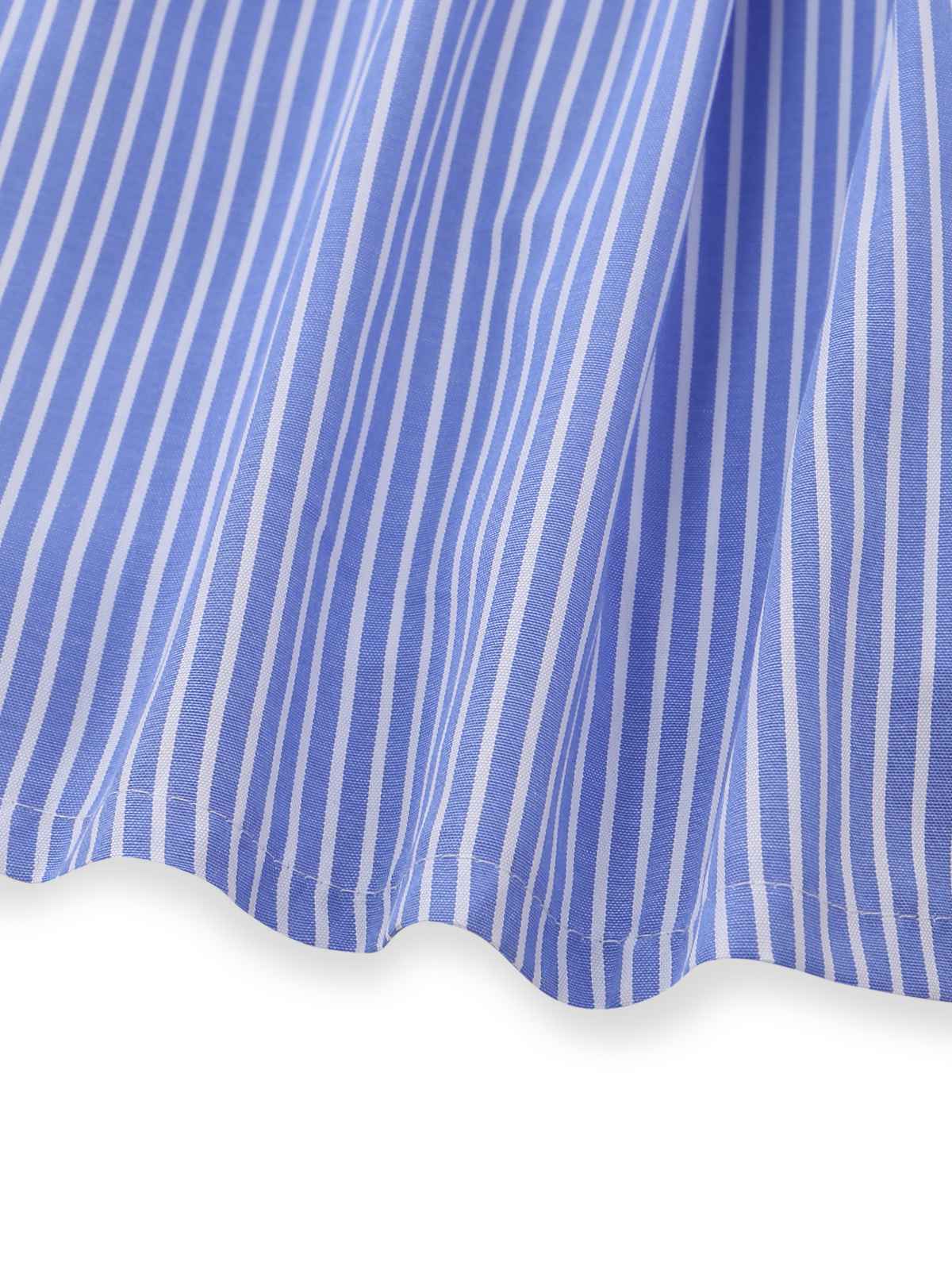 Blau 1960er Streifen Knöpfe Spaghetti Träger A-Linie Kleid - Image 6