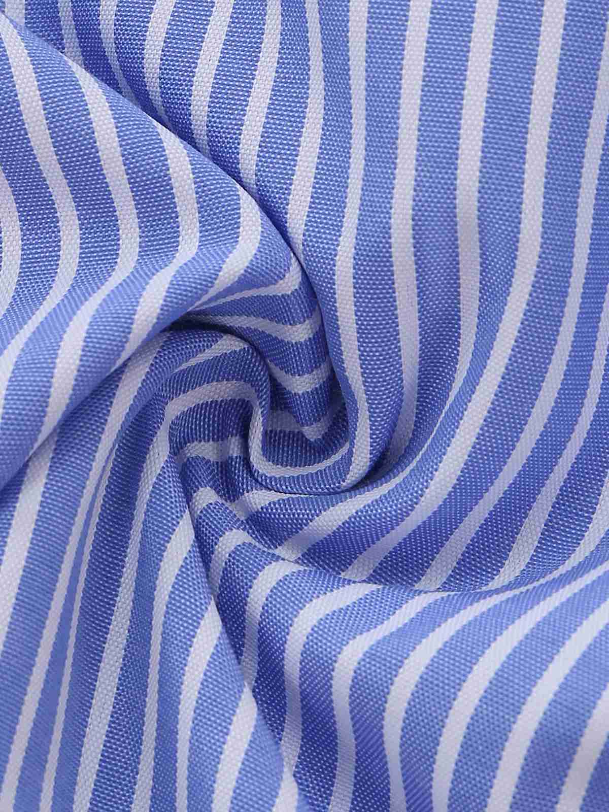 Blau 1960er Streifen Knöpfe Spaghetti Träger A-Linie Kleid - Image 7