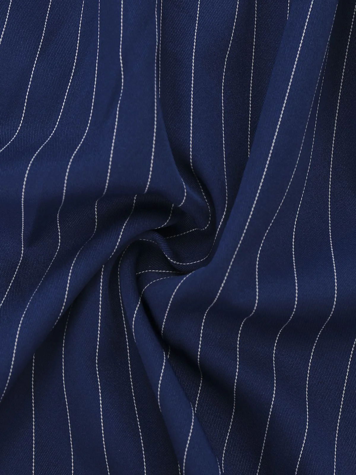 Blau 1960er V-Ausschnitt Wickeln Streifen Hemd Kleid - Image 6