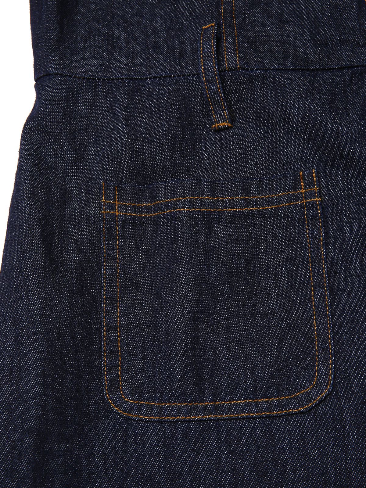 Blau 1970er Baumwolle Denim Ausgestellter Jumpsuit - Image 7