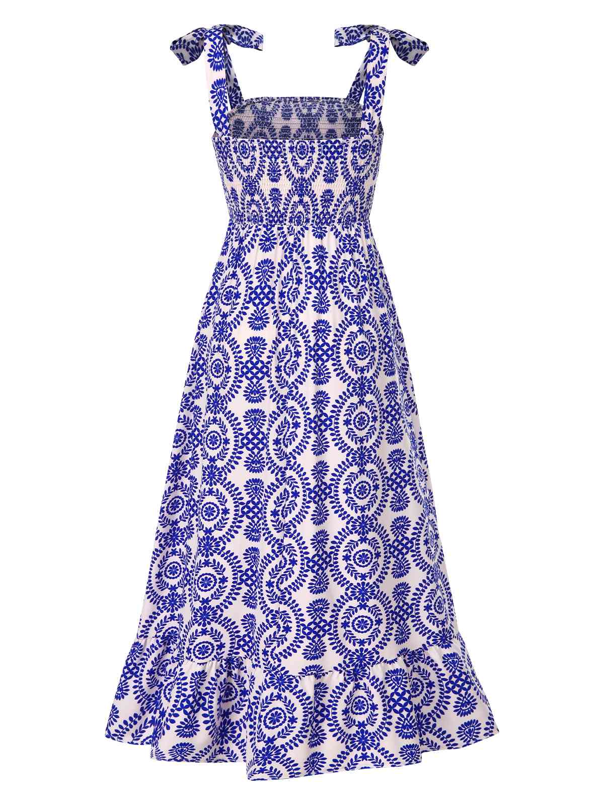 Blau 1970er Bohemien Träger Ärmellos Kleid - Image 2