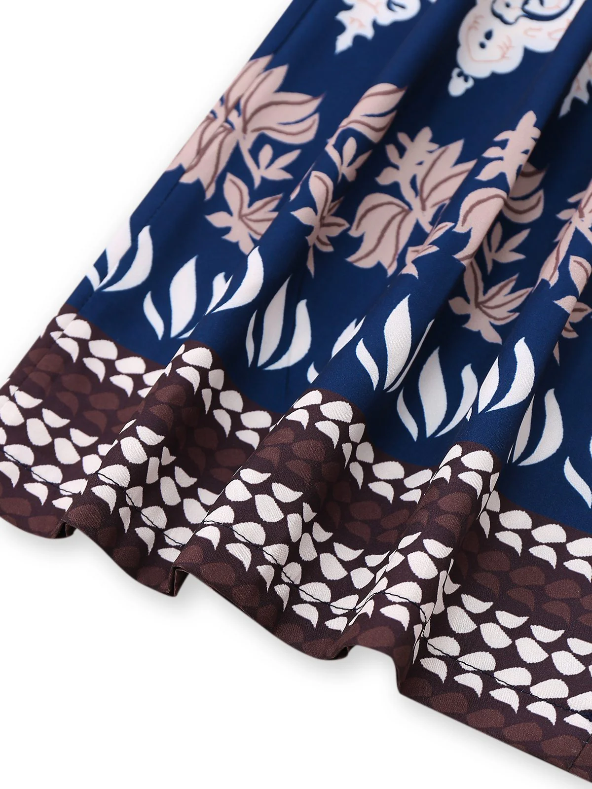 Blau 1970er Boho Ethnisch Drucken Träger Gürtel Jumpsuit - Image 4