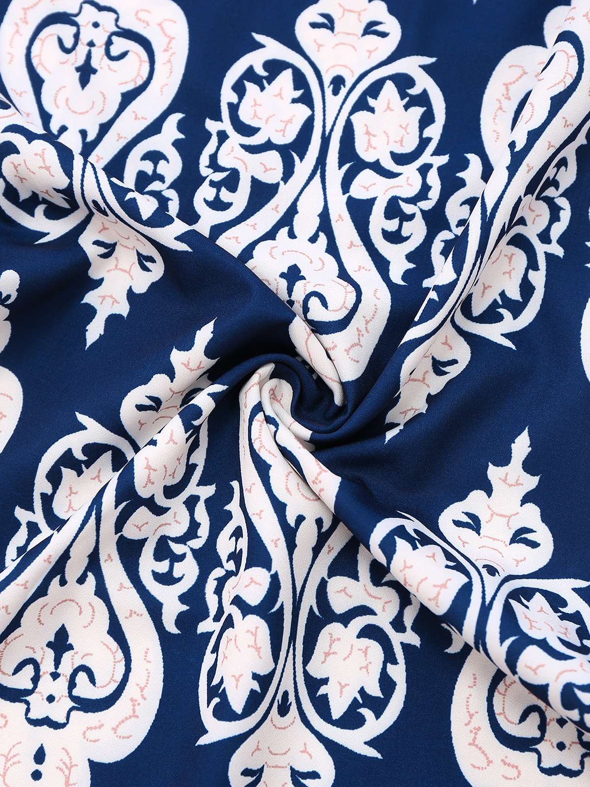 Blau 1970er Boho Ethnisch Drucken Träger Gürtel Jumpsuit - Image 5