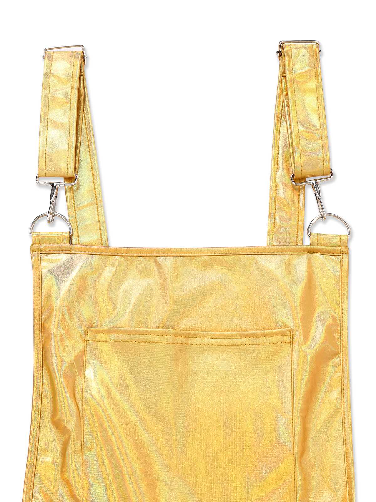 Blau 1970er Metallisch Holographic Suspender Kleid - Image 11