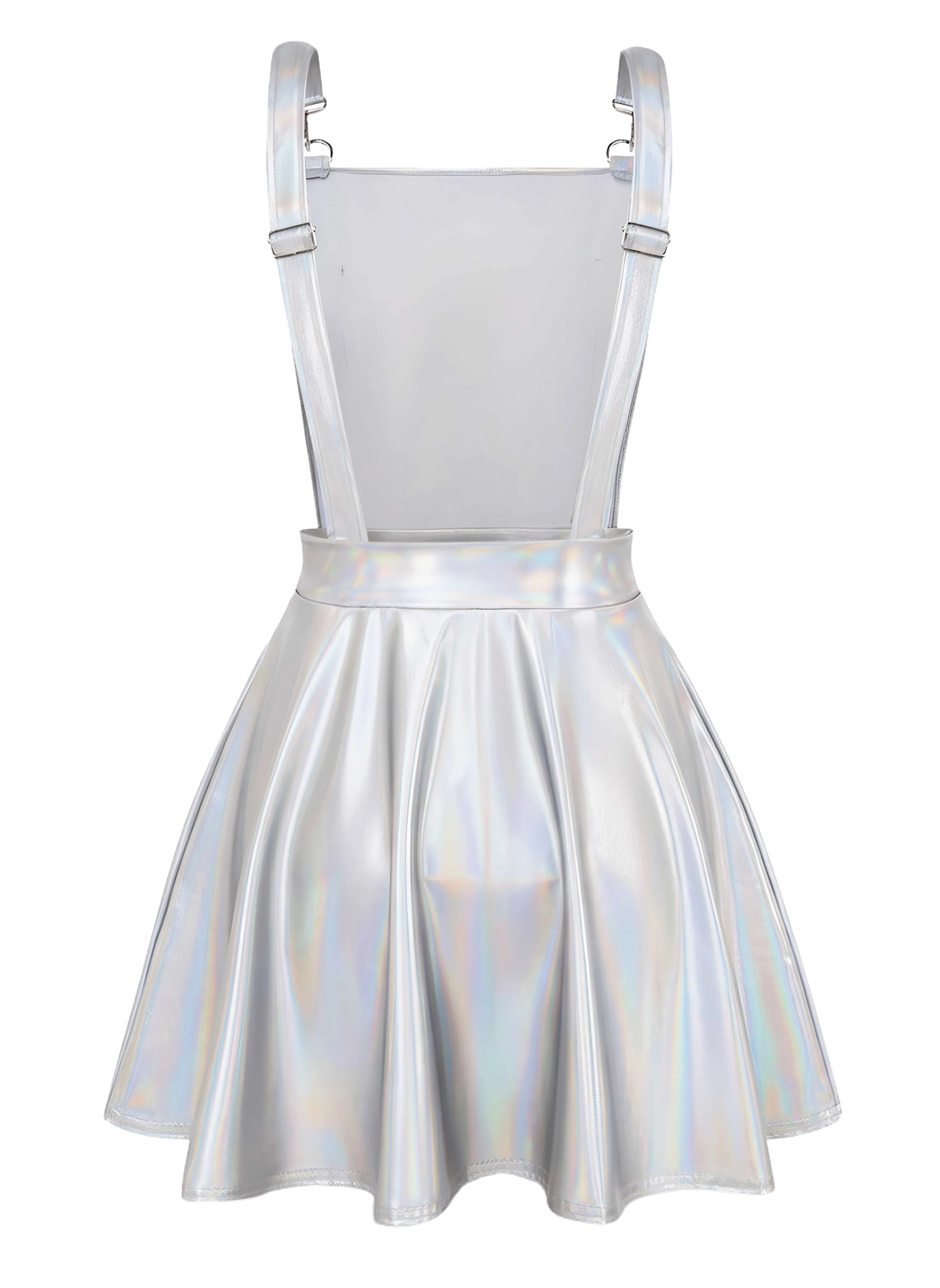 Blau 1970er Metallisch Holographic Suspender Kleid - Image 13
