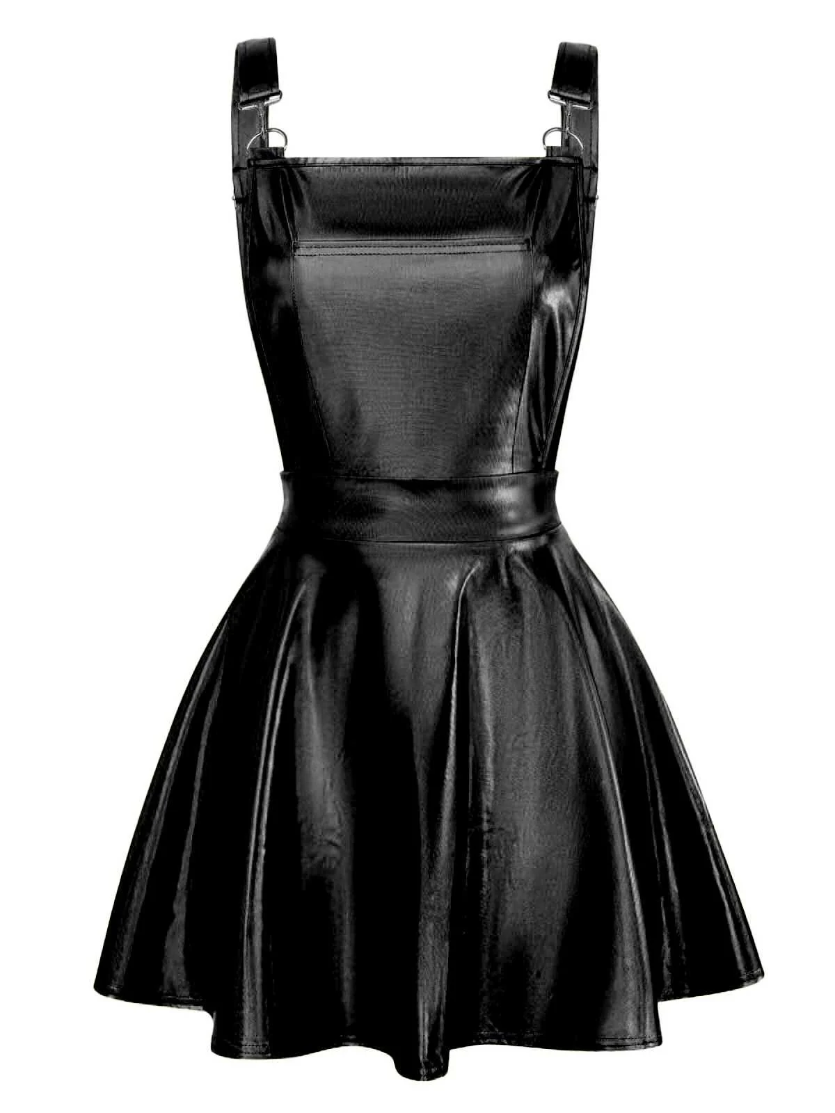Blau 1970er Metallisch Holographic Suspender Kleid - Image 3