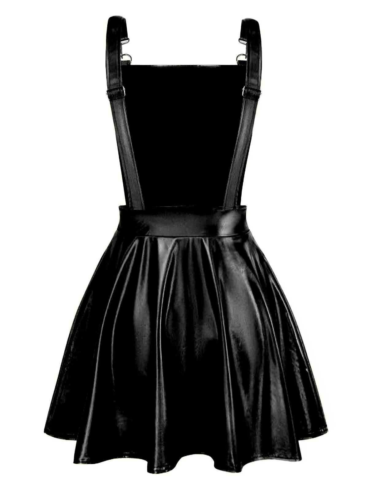 Blau 1970er Metallisch Holographic Suspender Kleid - Image 4