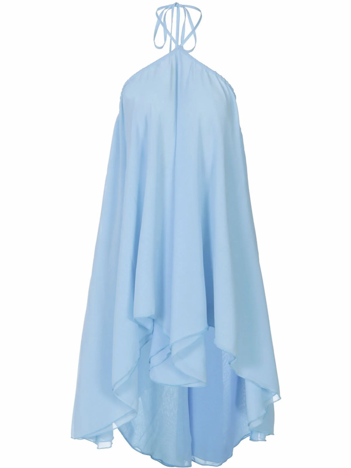 1970er Solide Mehrschichtig Chiffon Binde Babydoll Kleid - Image 6