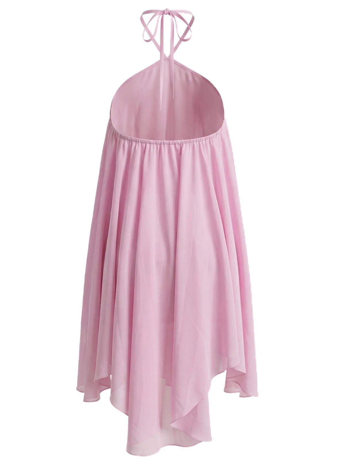 1970er Solide Mehrschichtig Chiffon Binde Babydoll Kleid - Image 5