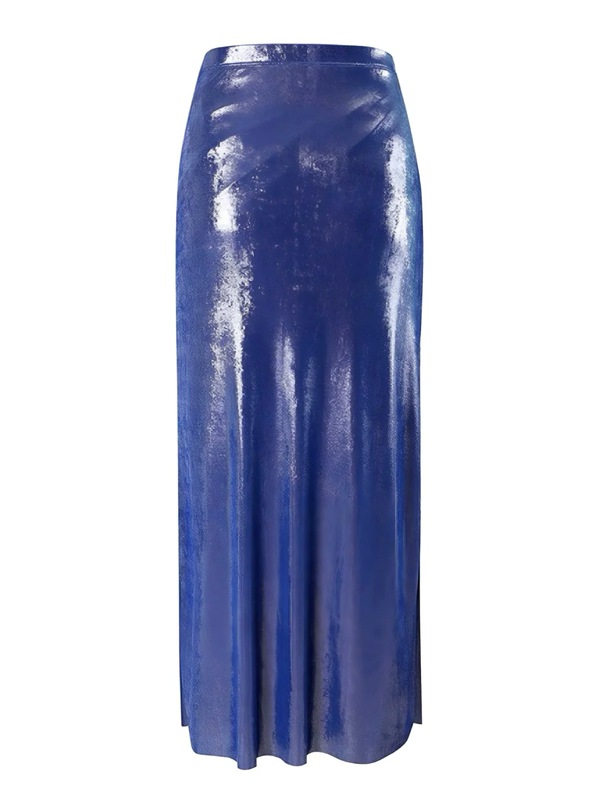 Blau 1970er Solide Schimmernd Perle Cover-Up - Image 2