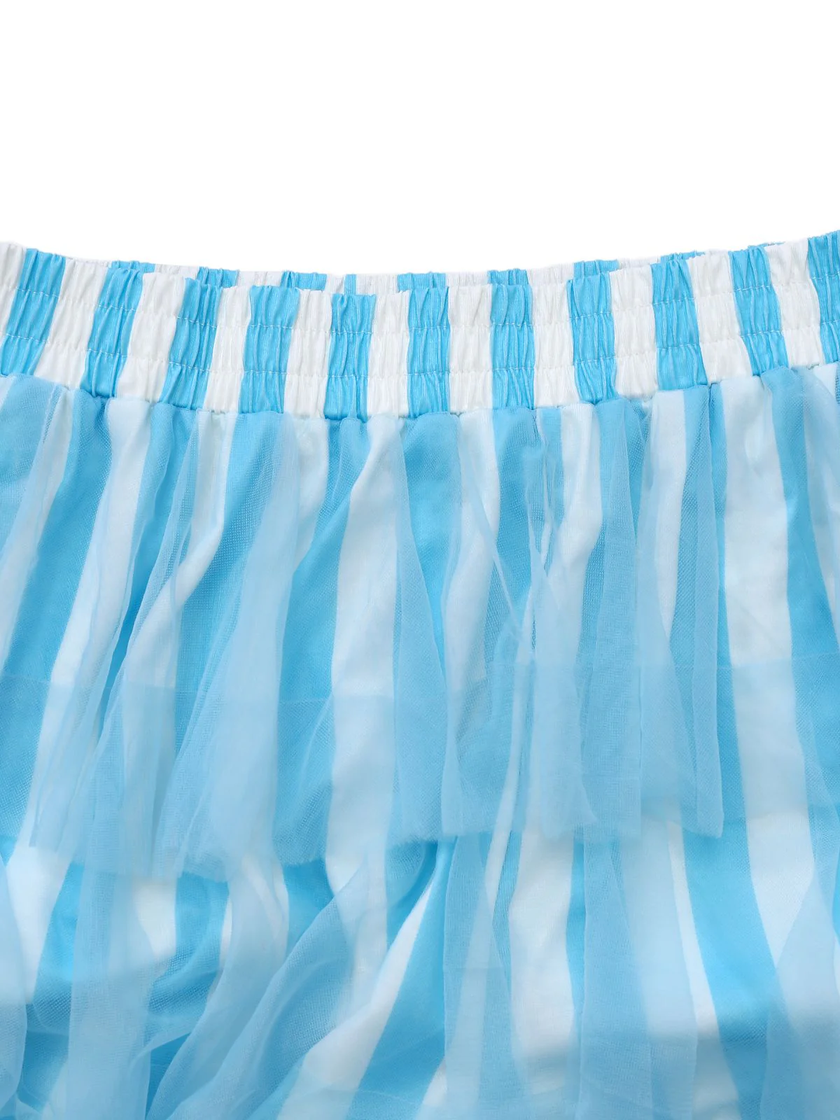 Rosa 1970er Vertikale Streifen Netz Stufen Rüschen Hose - Image 5
