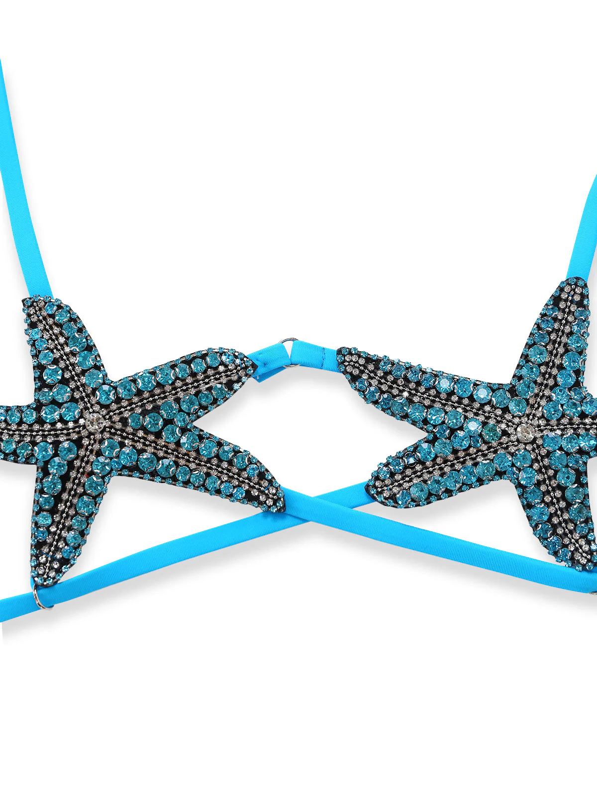 Blau 1980er Halter Seestern Bikini Set - Image 3