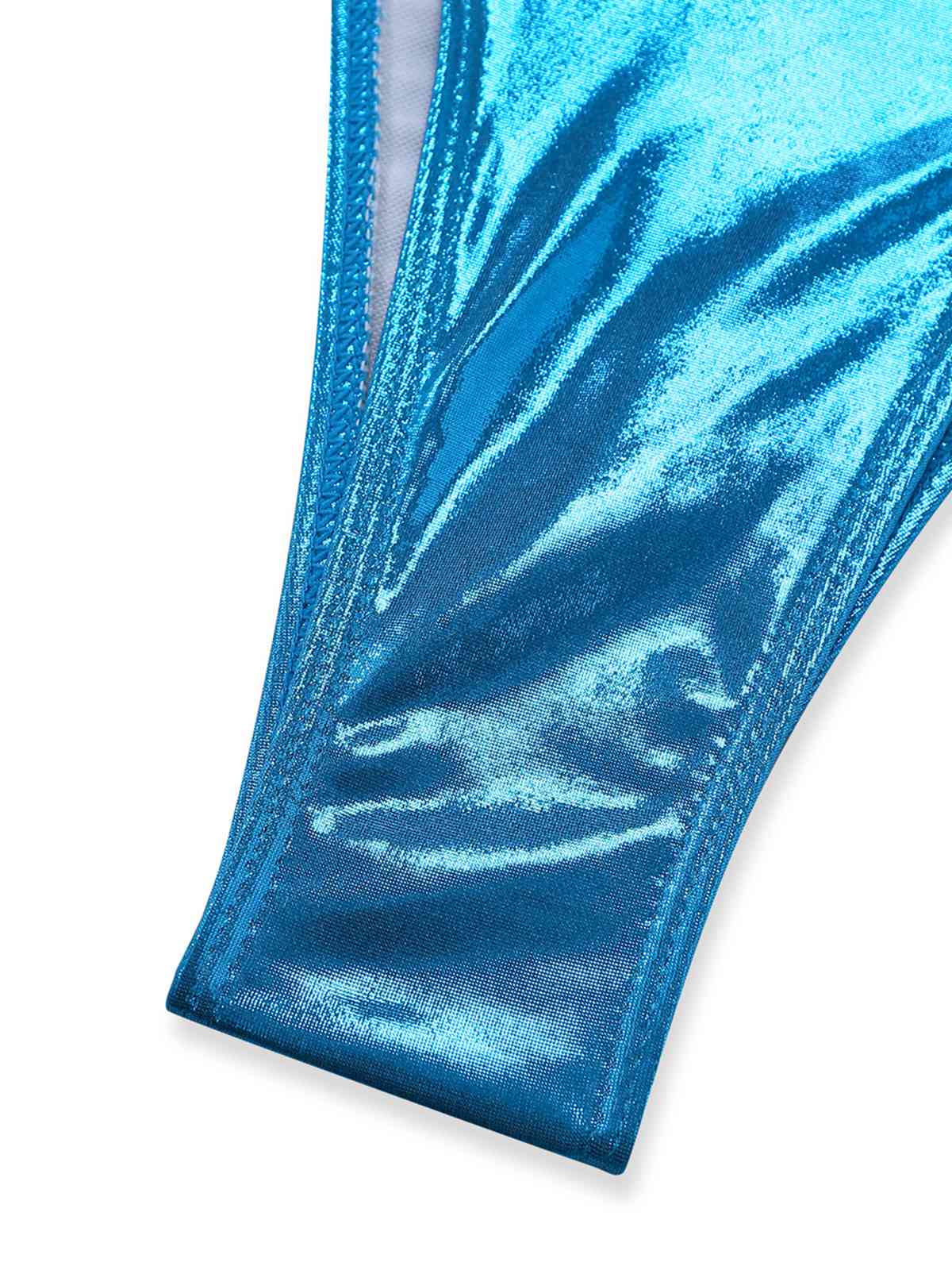 Blau 1980er Metallic Muschel Halter Bikini Set - Image 7
