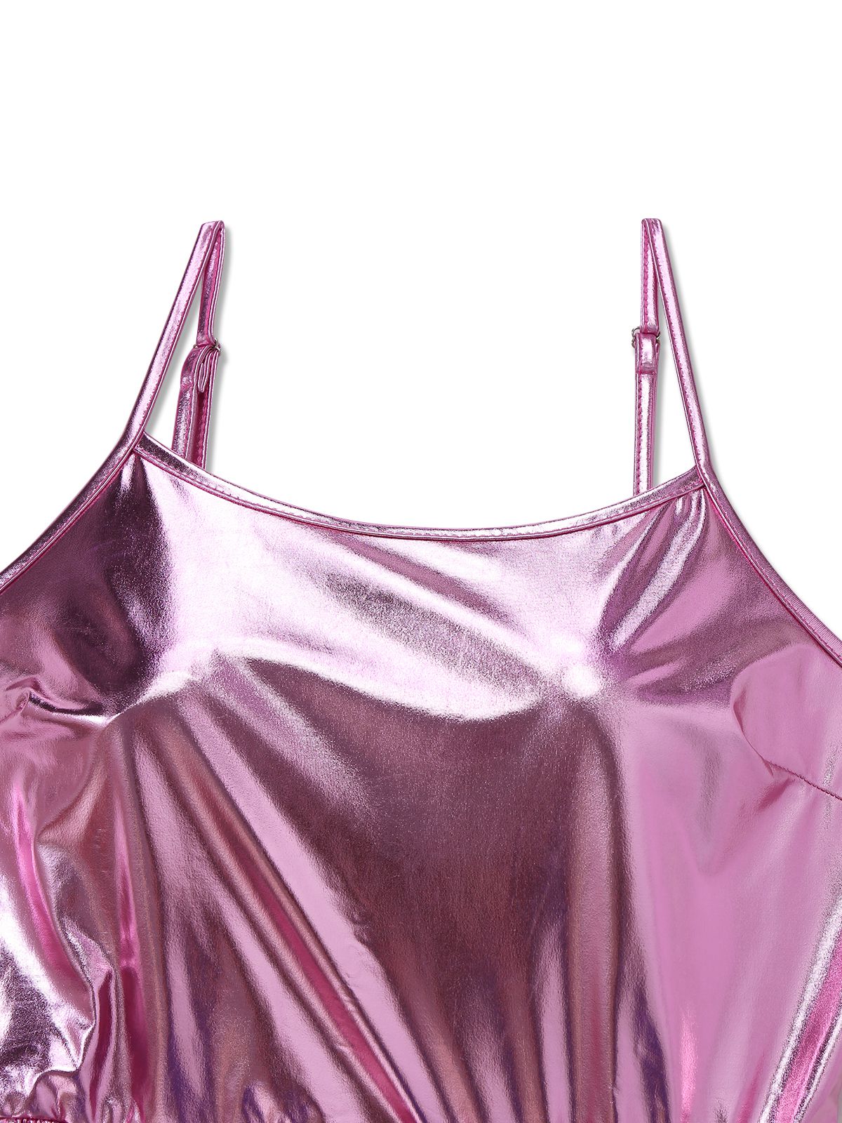 1980er Metallisch Spaghetti Träger Party Kleid - Image 9
