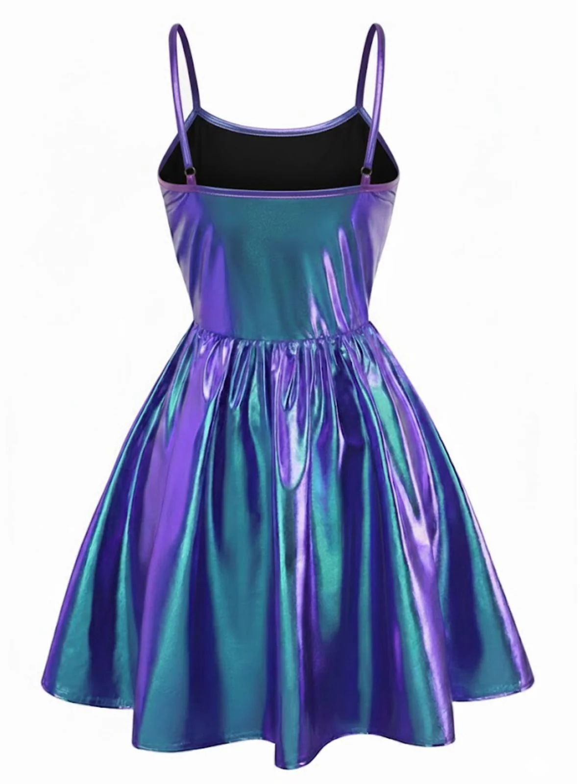1980er Metallisch Spaghetti Träger Party Kleid - Image 13