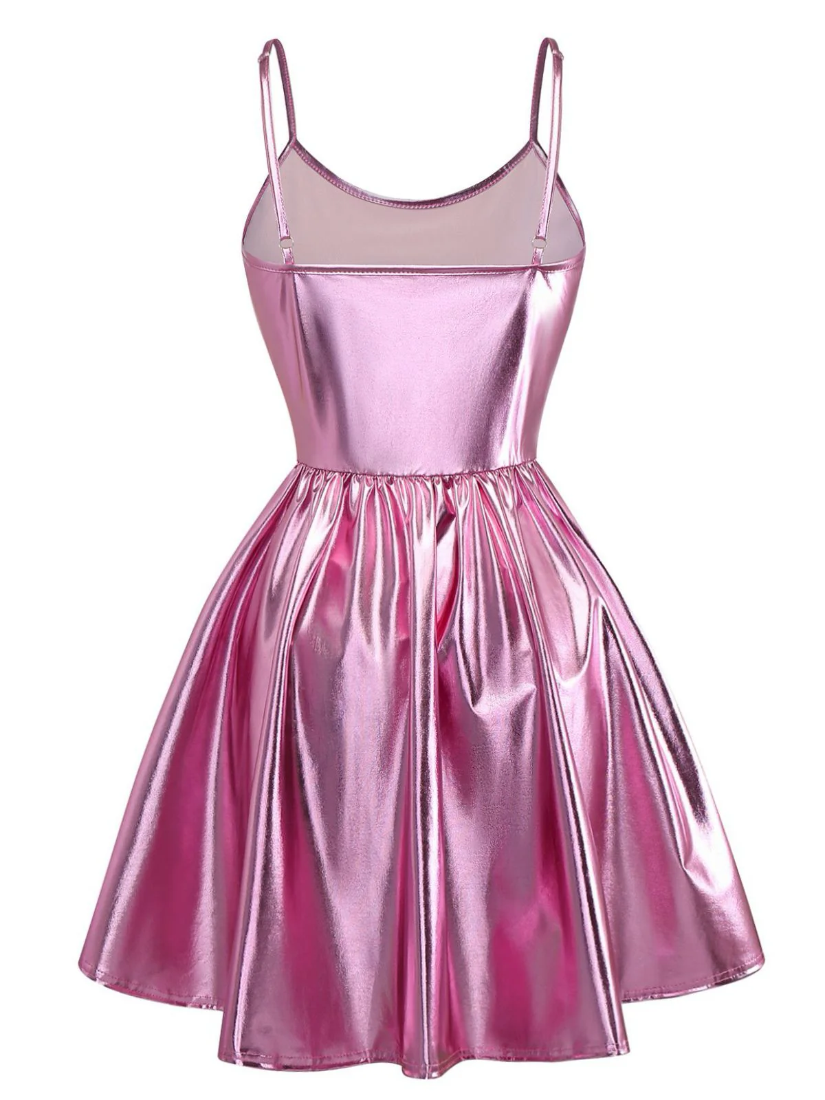 1980er Metallisch Spaghetti Träger Party Kleid - Image 7