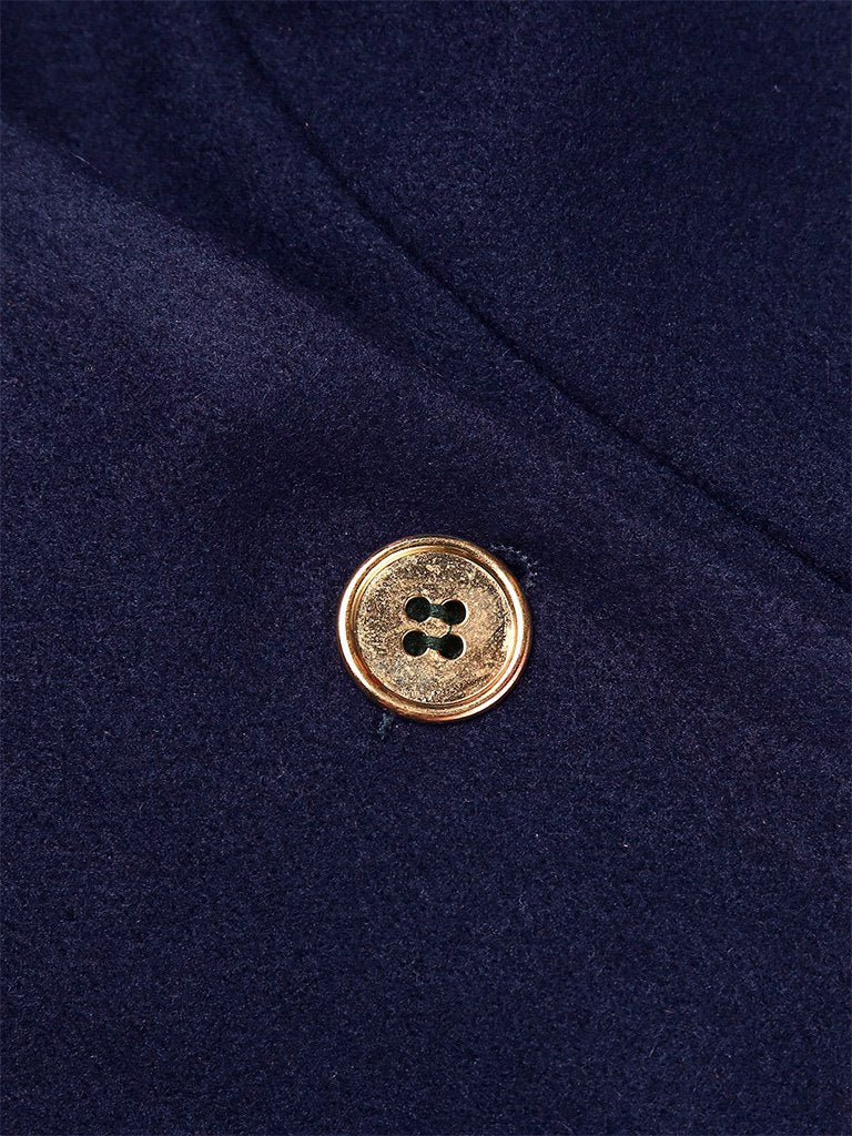 Blau Einfarbiger Mantel Mit Knöpfen - Image 4