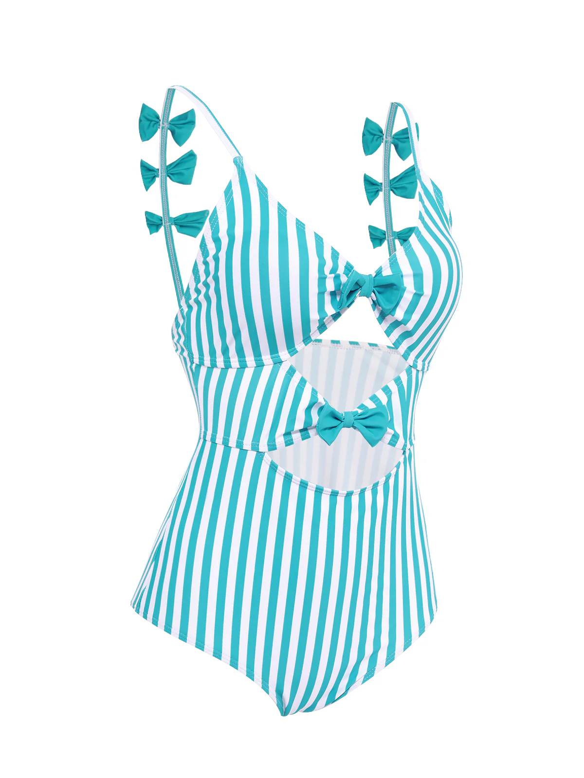 BLAU STREIFEN CUTOUT EINTEILIGES BIKINI SET - Image 5