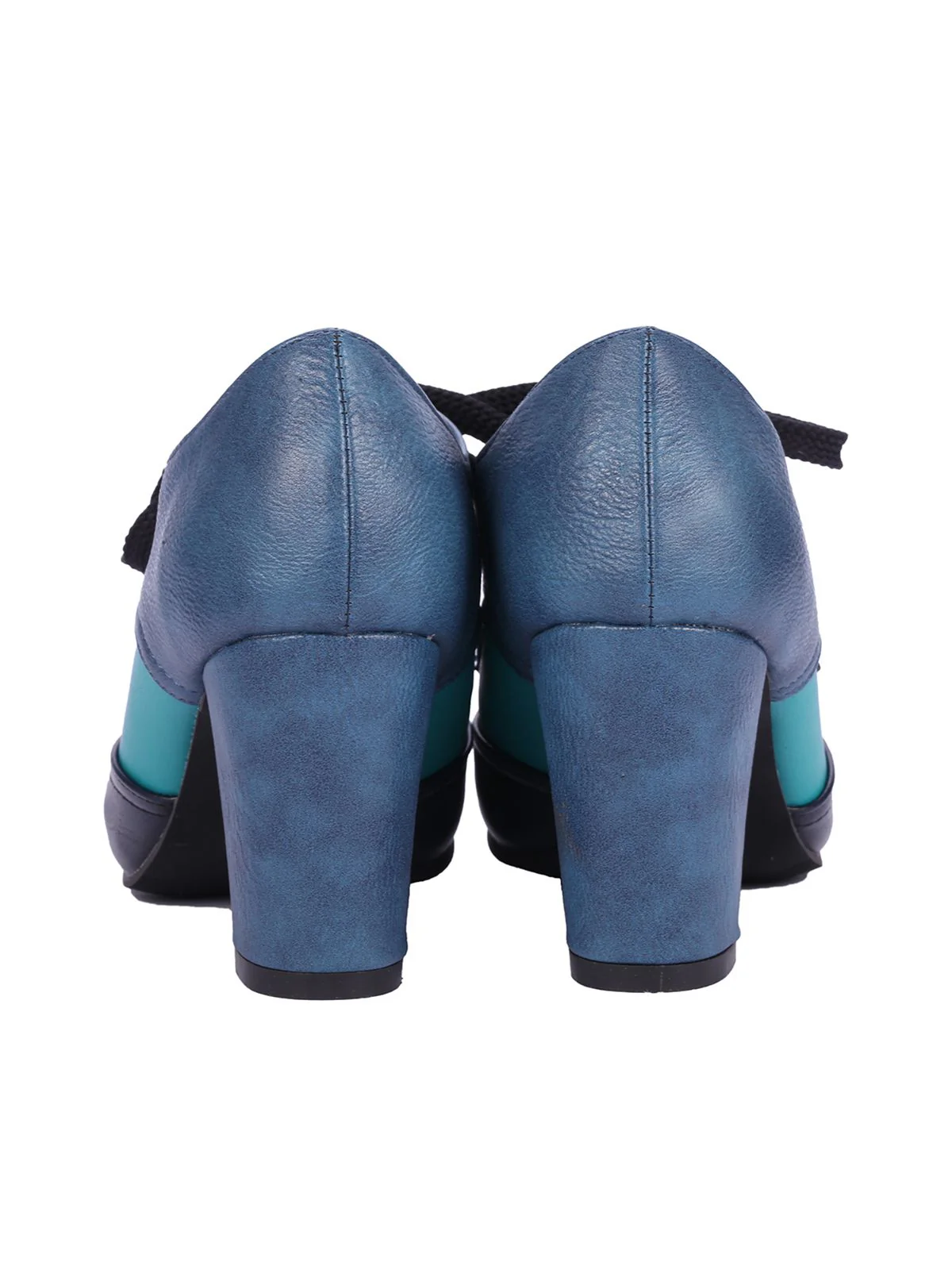 BLAU VINTAGE HOHE ABSATZ SCHUHE - Image 5