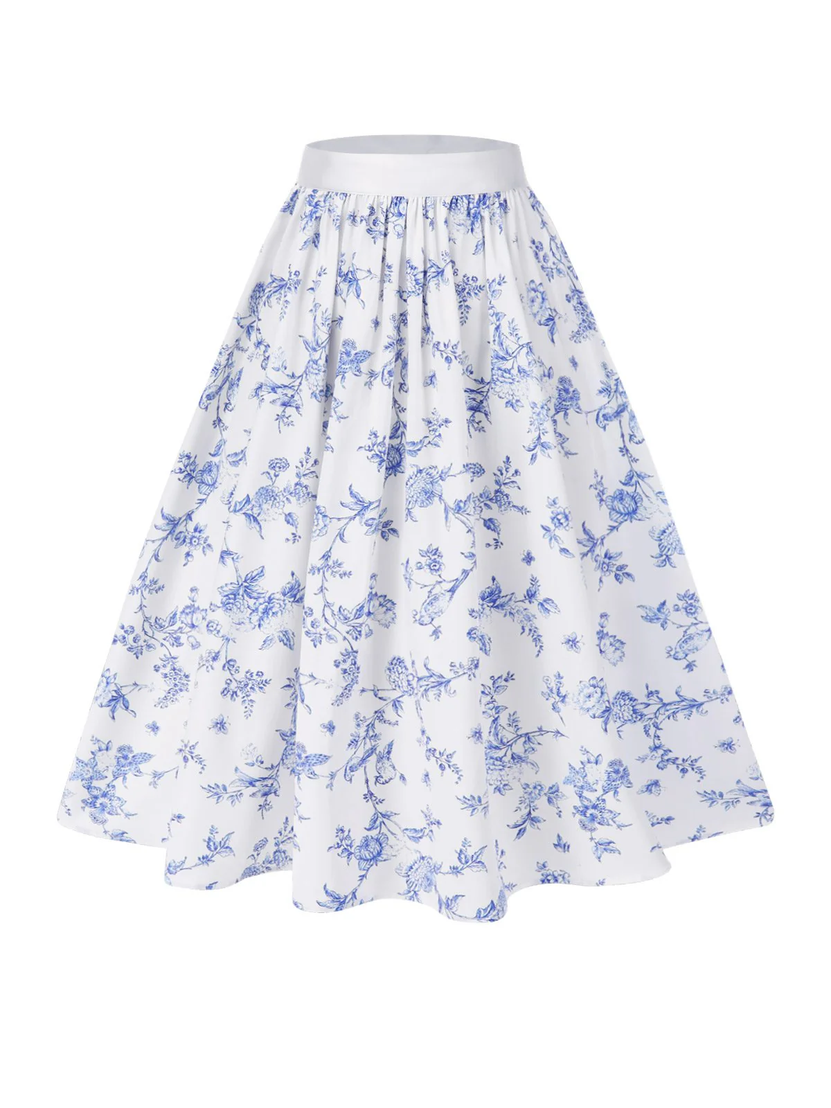 Blau & Weiß 1950er Porzellan Blumen Rock - Image 3