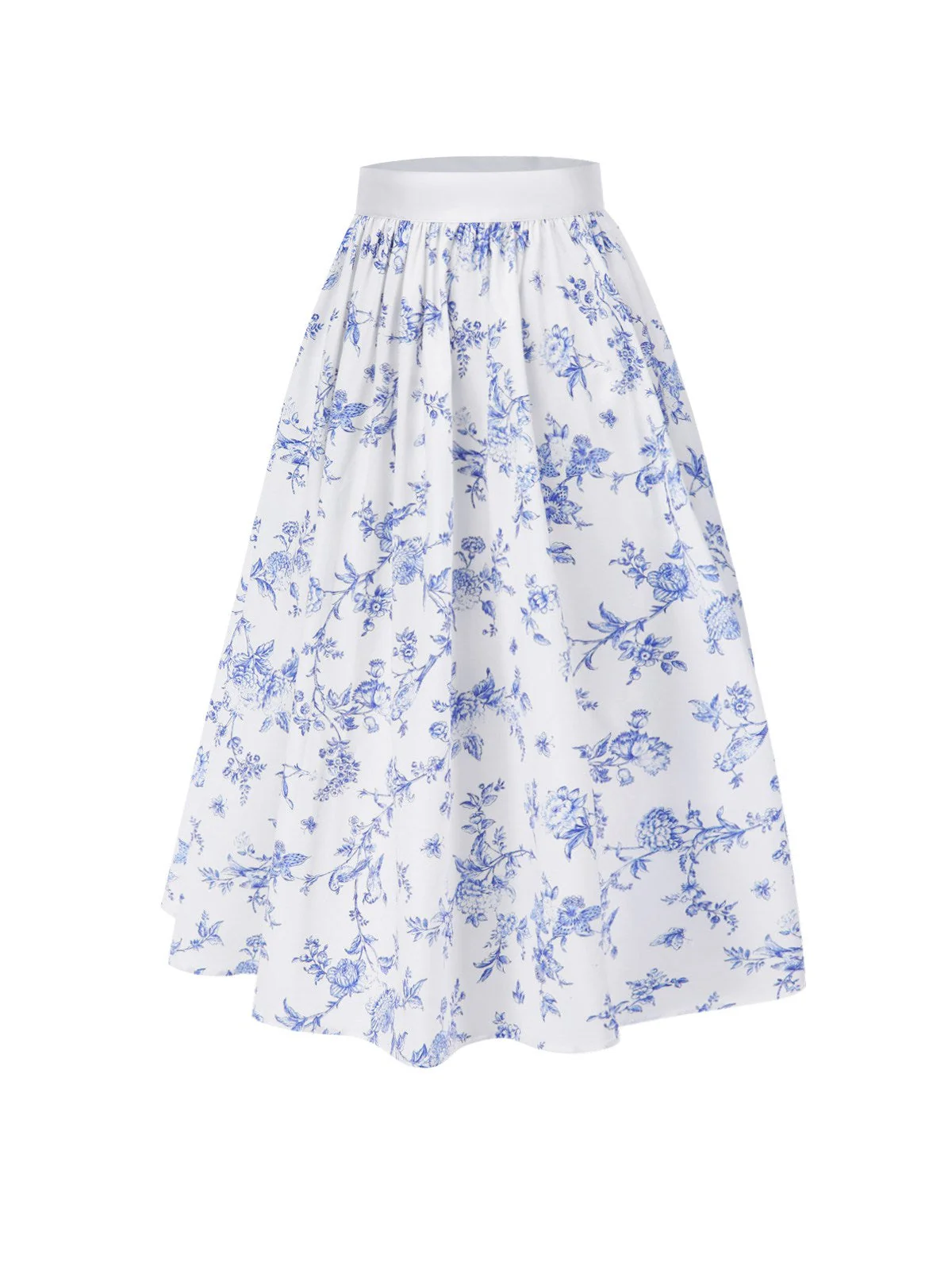 Blau & Weiß 1950er Porzellan Blumen Rock - Image 4