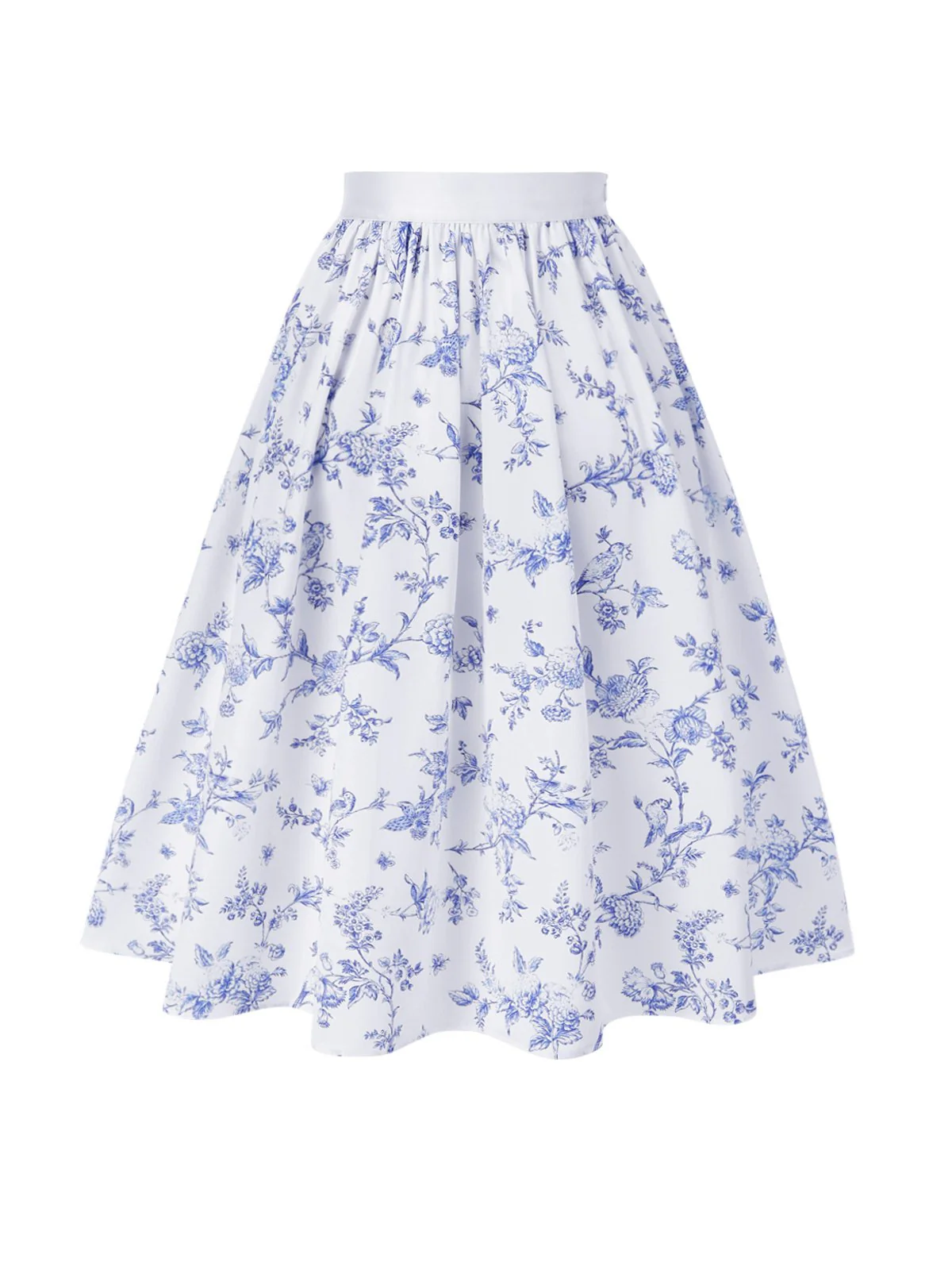 Blau & Weiß 1950er Porzellan Blumen Rock - Image 5
