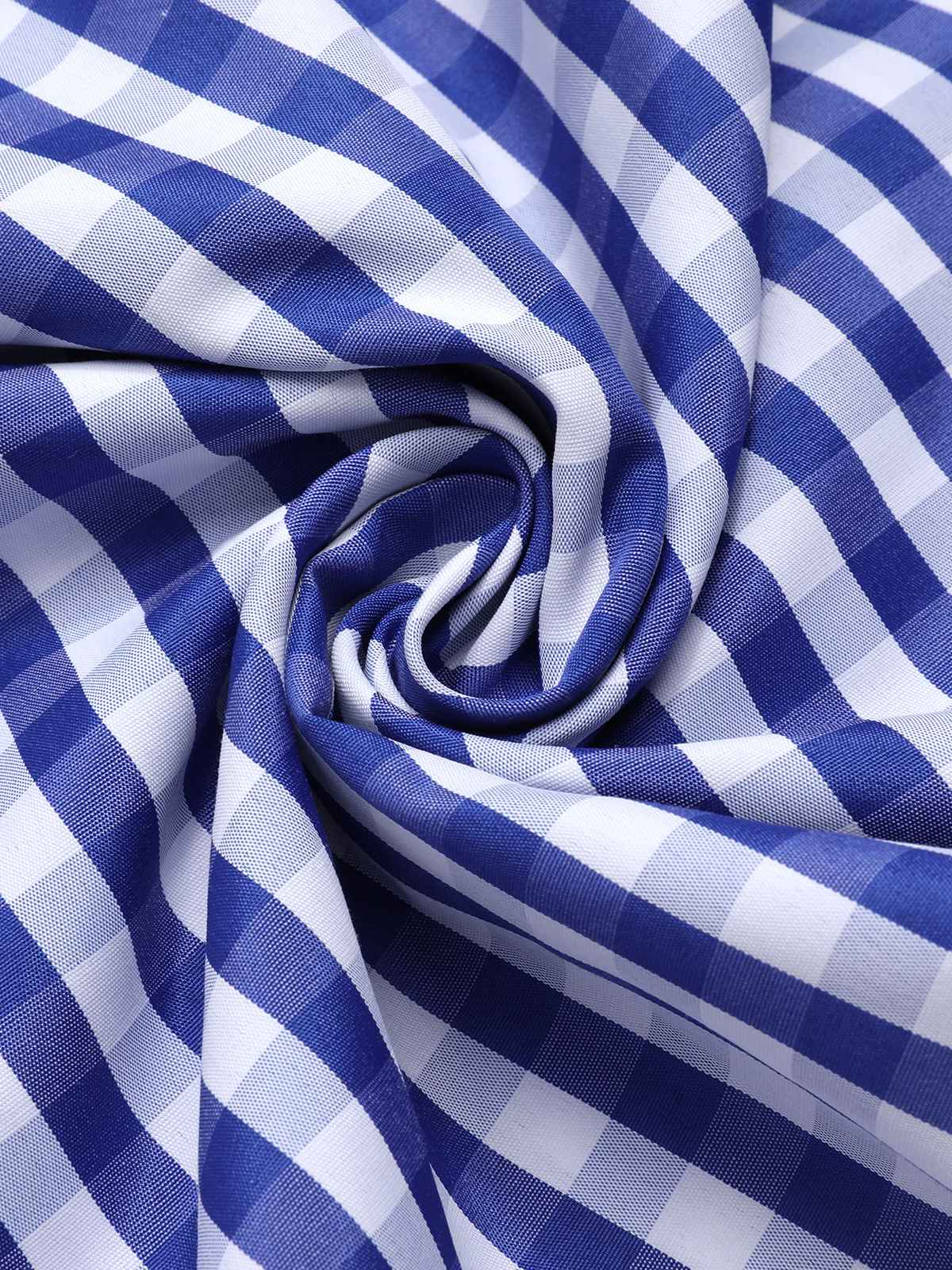 Blau & Weiß 1950er Spitze Patchwork Plaid Rock - Image 7