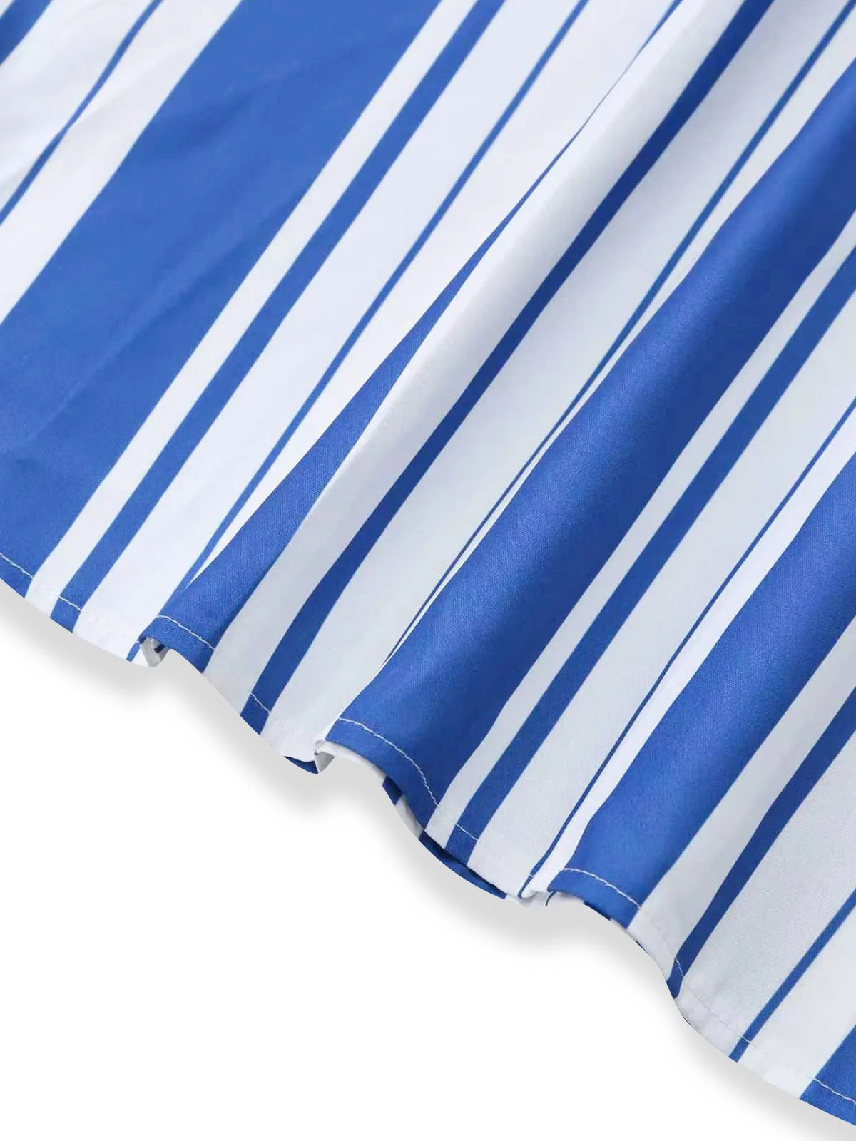 Blau & Weiß 1950er Streifen Spaghetti Strap Midi Kleid - Image 5