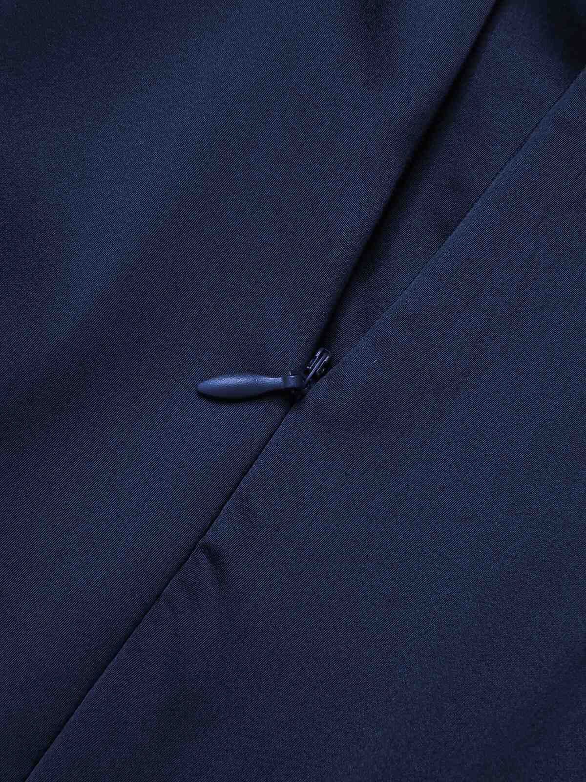 Blaues 1940er Kleid mit kurzen Ärmeln und Revers - Image 6