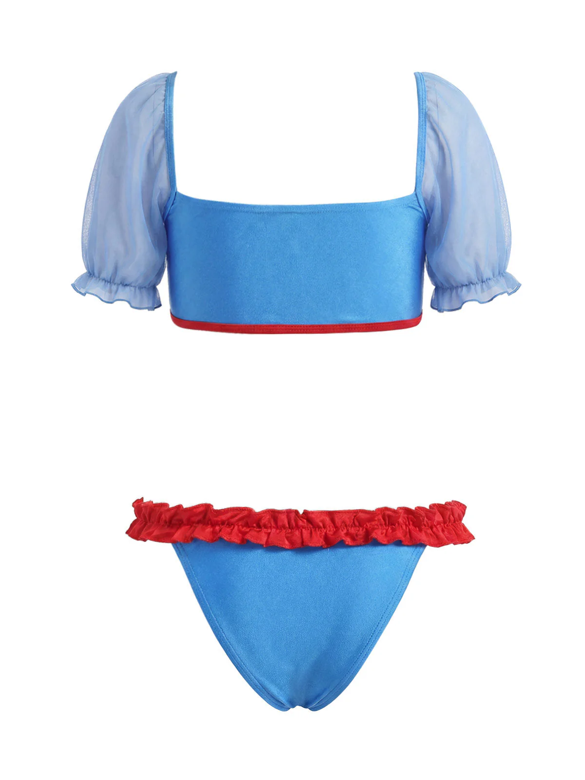 [Vorverkauf] Blaues 50er Bikini-Set mit Herzausschnitt und Schleife - Image 4