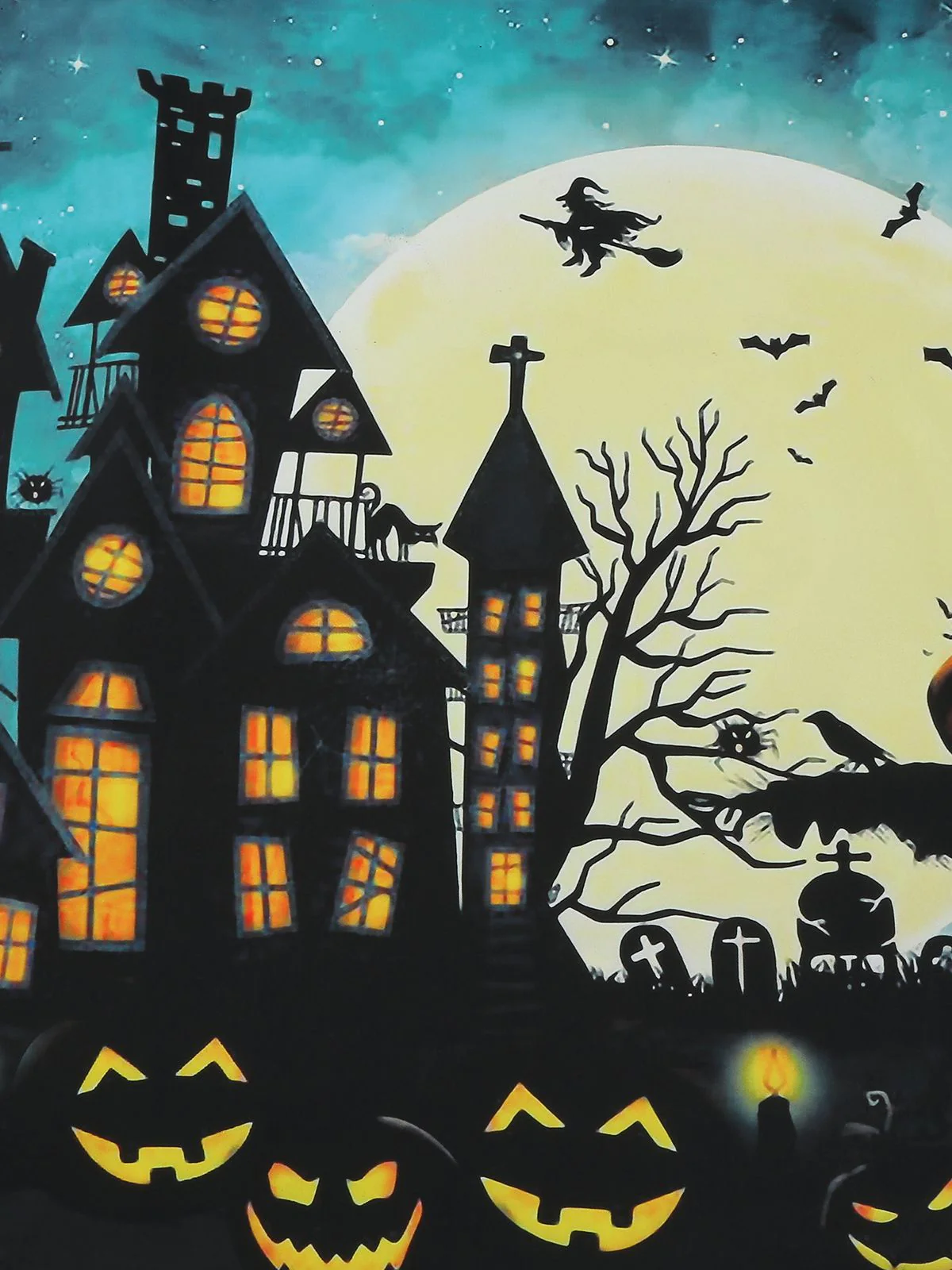 BLAUES HALLOWEEN SPITZEN PATCHWORK KLEID - Image 5