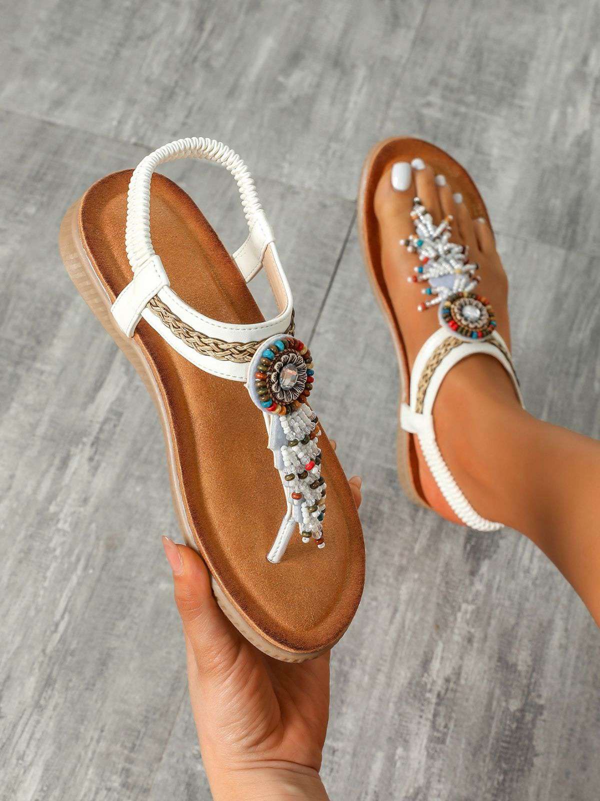 Bohemian Stil Flip-Flop Tassel Sandals - Image 3