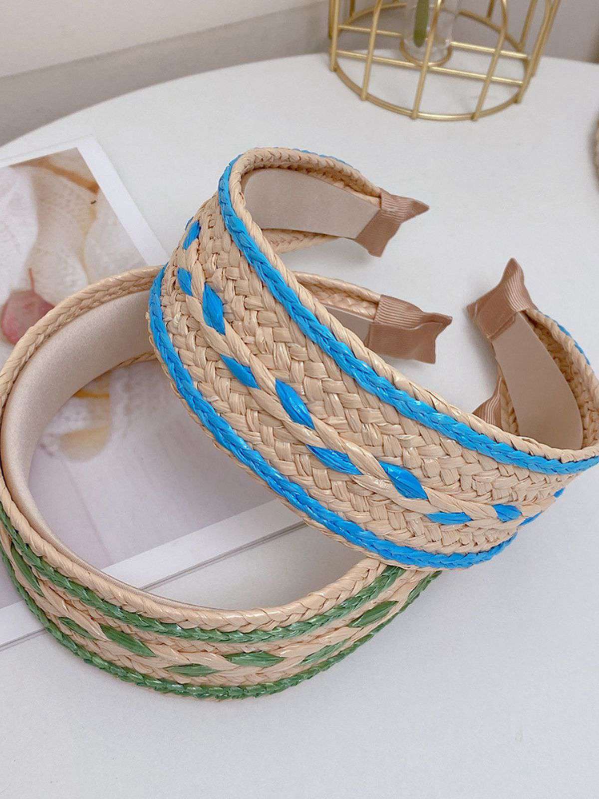 Boho Farbe Patchwork Geflochten Stirnband - Image 10