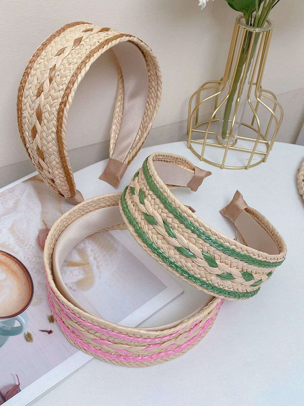 Boho Farbe Patchwork Geflochten Stirnband - Image 12
