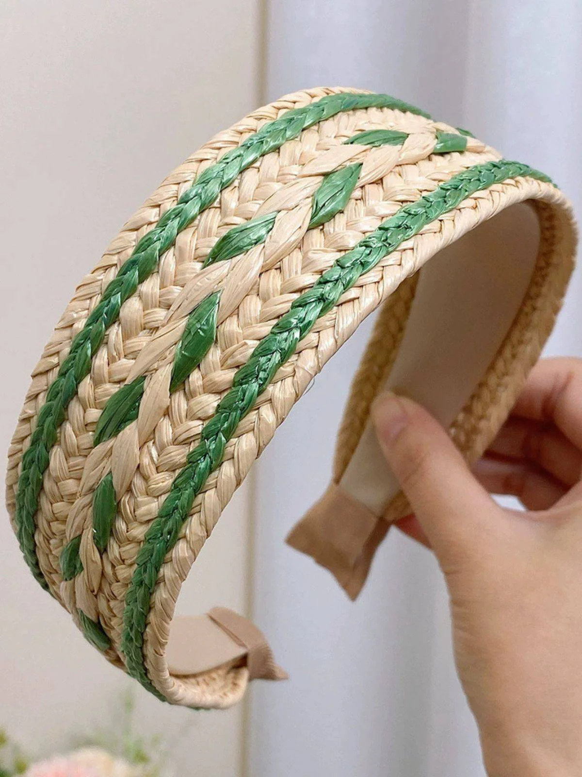 Boho Farbe Patchwork Geflochten Stirnband - Image 2