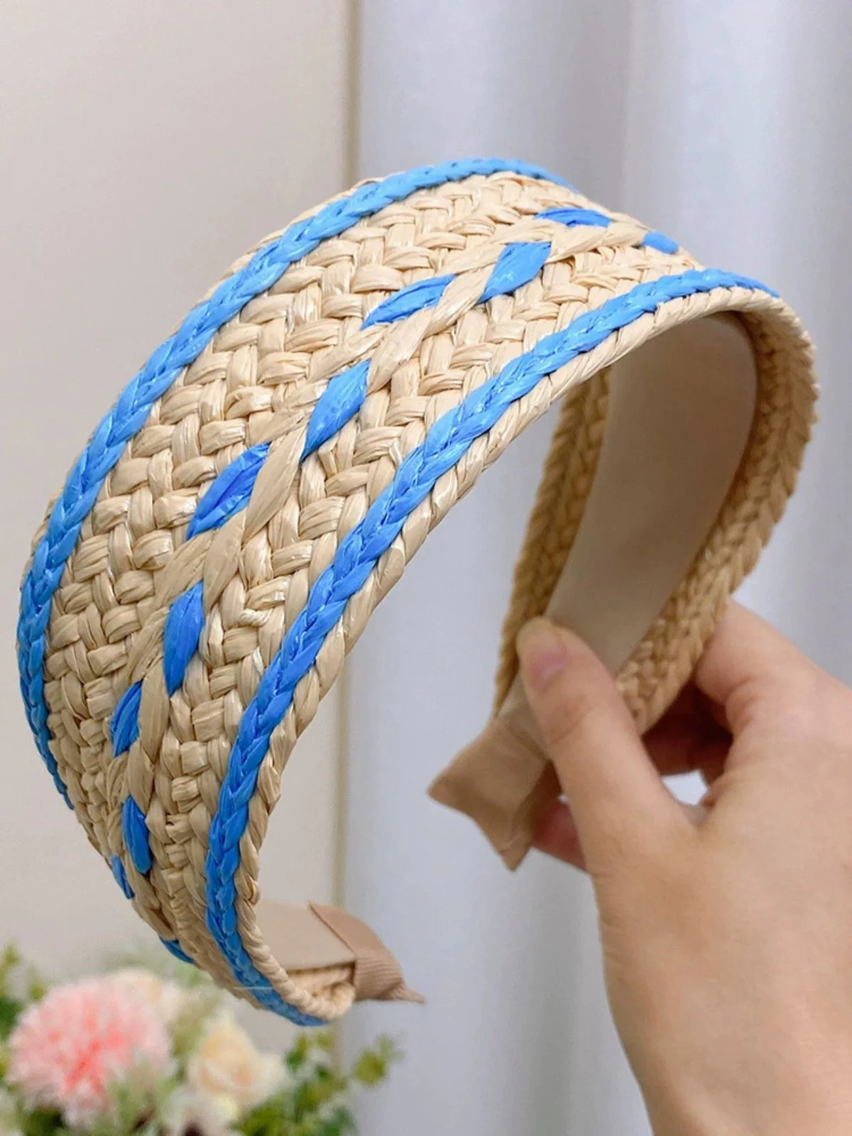 Boho Farbe Patchwork Geflochten Stirnband - Image 3