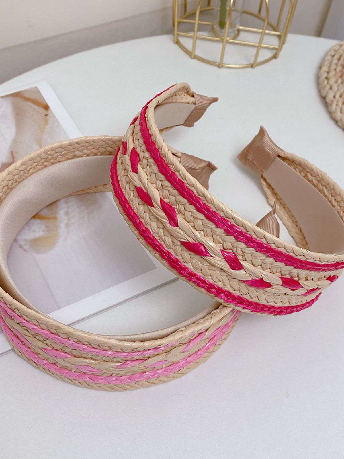 Boho Farbe Patchwork Geflochten Stirnband - Image 9