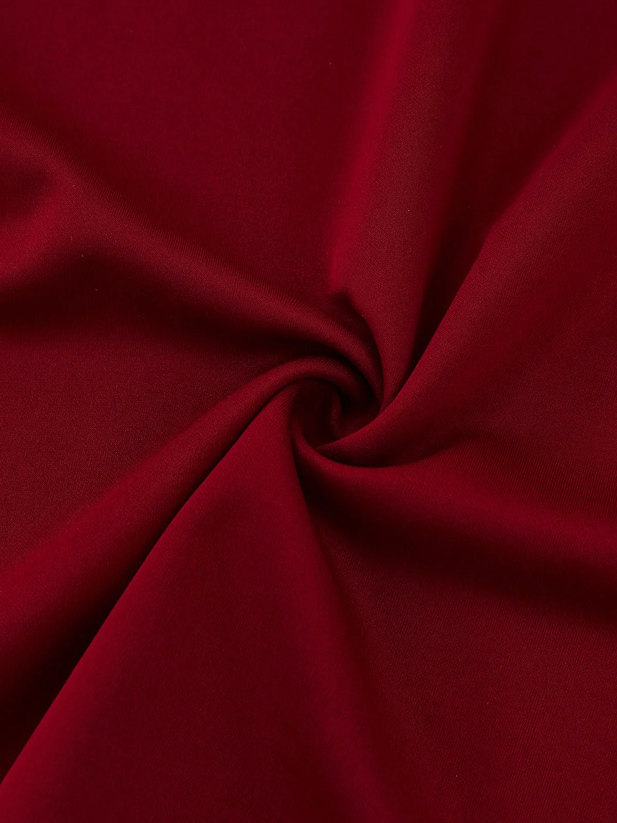 Bordeauxrot 1930er Schulterfrei Spitze Langarm Kleid - Image 7